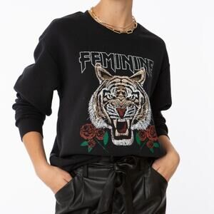 ElleandEmm Tiger Feminine Sweatshirt Sz S/M